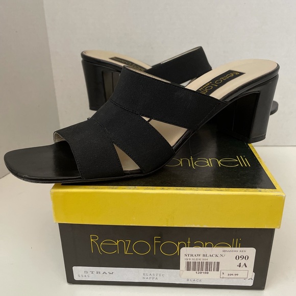 Renzo Fontanelli Firenze Nappa Black High Heel Sandals, Size 4A, Italy, GUC. - Picture 7 of 7